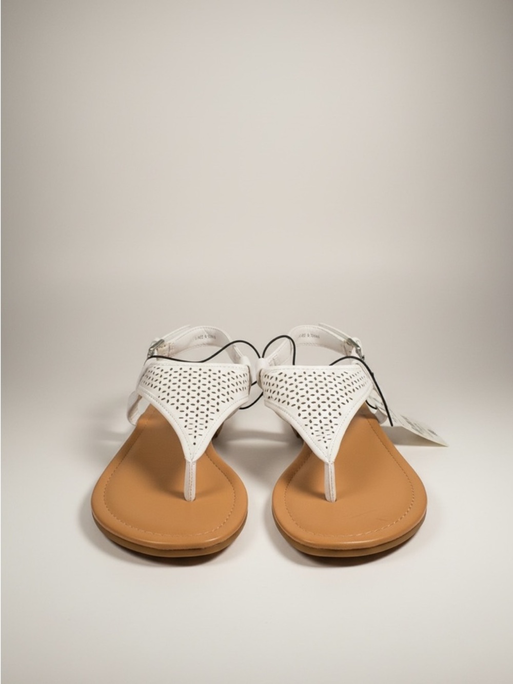 NWT a.n.a White T-Strap Sandals - White